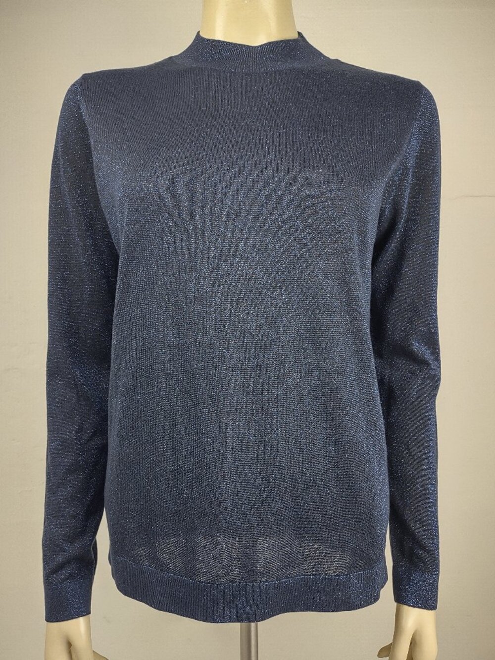 Stockholm Atelier & Other Stories blue metallic wool blend knit top ladies Small